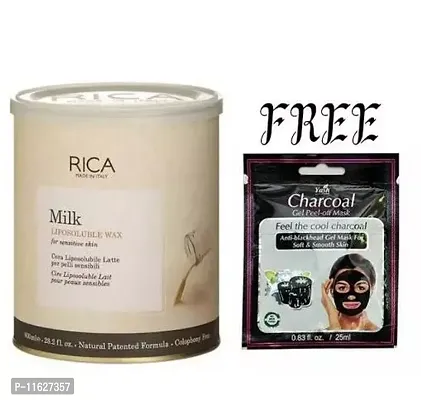Rica Milk Wax With Free Charcoal Gel Peel Off Mask-thumb0