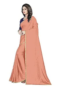 Sardar creation Women's Silk Saree With Unstitched Blouse Pices(Sardar creation102-Orange)-thumb1