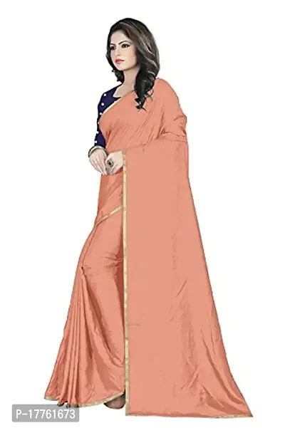 Sardar creation Women's Silk Saree With Unstitched Blouse Pices(Sardar creation102-Orange)-thumb2