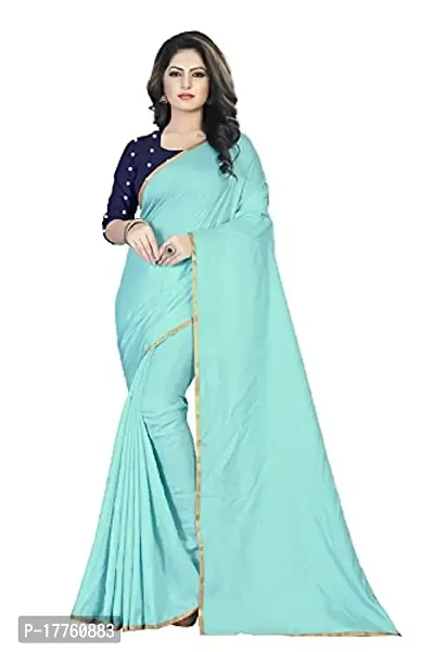 Sardar creation Women's Silk Saree With Unstitched Blouse Pices(Sardar creation102-Sky Blue)