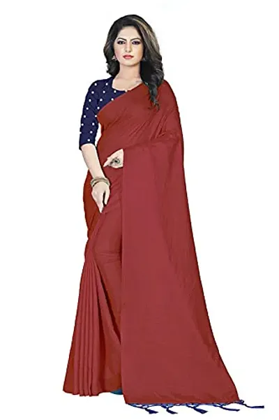 Sardar creation Women's Silk Saree With Unstitched Blouse Pices(Sardar creation103-Maroon)