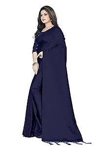 Sardar creation Women's Silk Saree With Unstitched Blouse Pices(Sardar creation103-Navy)-thumb1