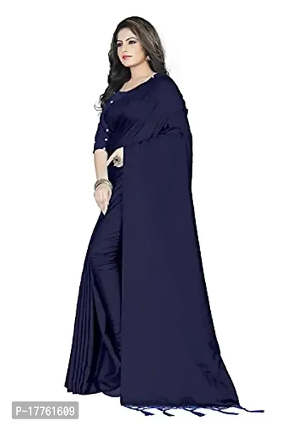 Sardar creation Women's Silk Saree With Unstitched Blouse Pices(Sardar creation103-Navy)-thumb2