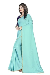 Sardar creation Women's Silk Saree With Unstitched Blouse Pices(Sardar creation102-Sky Blue)-thumb1