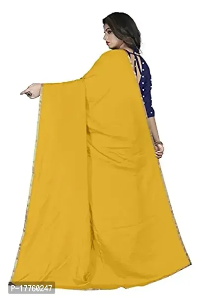 Sardar creation Women's Silk Saree With Unstitched Blouse Pices(Sardar creation102-Yellow)-thumb3