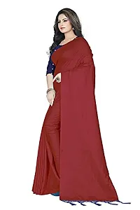 Sardar creation Women's Silk Saree With Unstitched Blouse Pices(Sardar creation103-Maroon)-thumb1