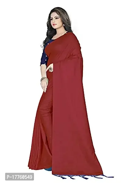 Sardar creation Women's Silk Saree With Unstitched Blouse Pices(Sardar creation103-Maroon)-thumb2