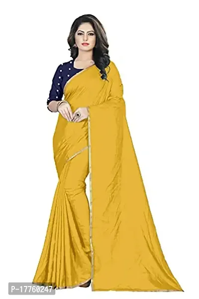 Sardar creation Women's Silk Saree With Unstitched Blouse Pices(Sardar creation102-Yellow)-thumb0