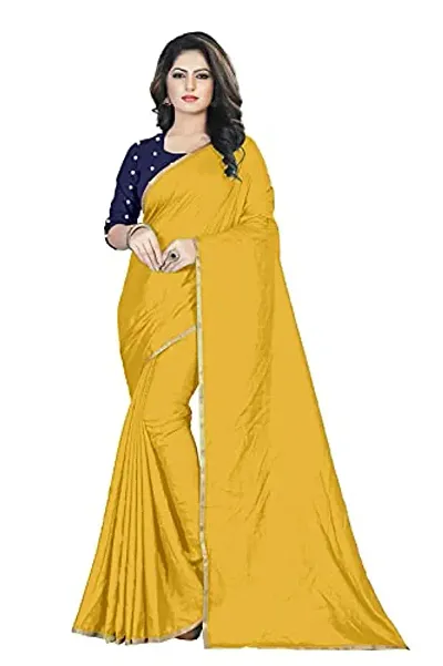 Sardar creation Women's Silk Saree With Unstitched Blouse Pices(Sardar creation102-Yellow)