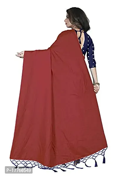 Sardar creation Women's Silk Saree With Unstitched Blouse Pices(Sardar creation103-Maroon)-thumb3