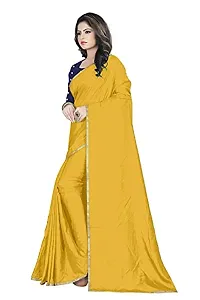 Sardar creation Women's Silk Saree With Unstitched Blouse Pices(Sardar creation102-Yellow)-thumb1