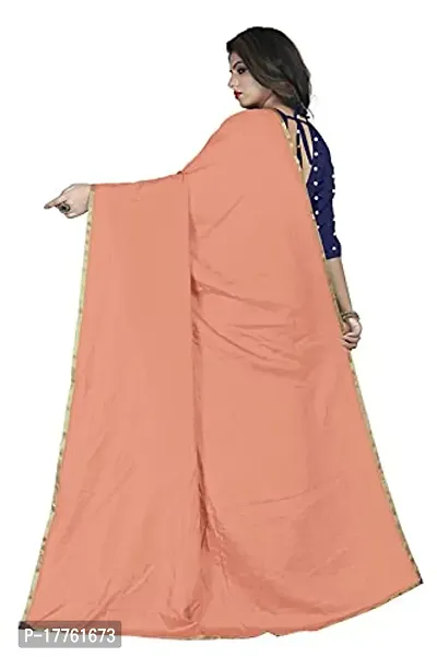 Sardar creation Women's Silk Saree With Unstitched Blouse Pices(Sardar creation102-Orange)-thumb3