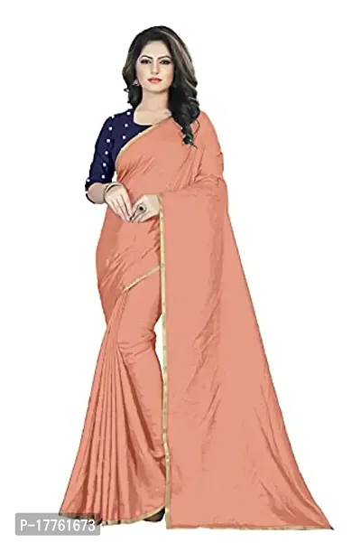 Sardar creation Women's Silk Saree With Unstitched Blouse Pices(Sardar creation102-Orange)-thumb0