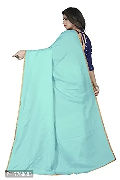 Sardar creation Women's Silk Saree With Unstitched Blouse Pices(Sardar creation102-Sky Blue)-thumb3