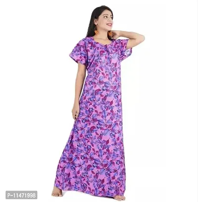 Elegant Cotton Printed Nighty For Women-thumb0