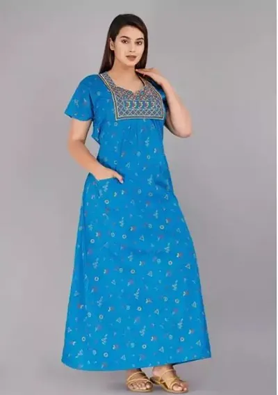 Fancy Cotton Printed Night Dress