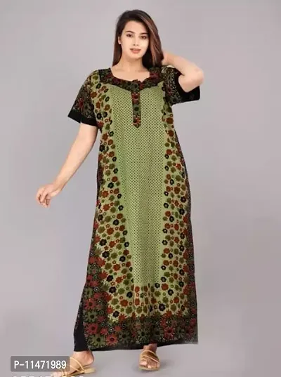 Elegant Cotton Printed Nighty For Women