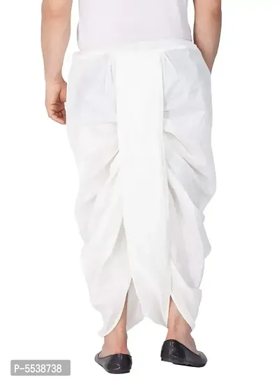 FANZI White Cotton Dhoti for Men-thumb4