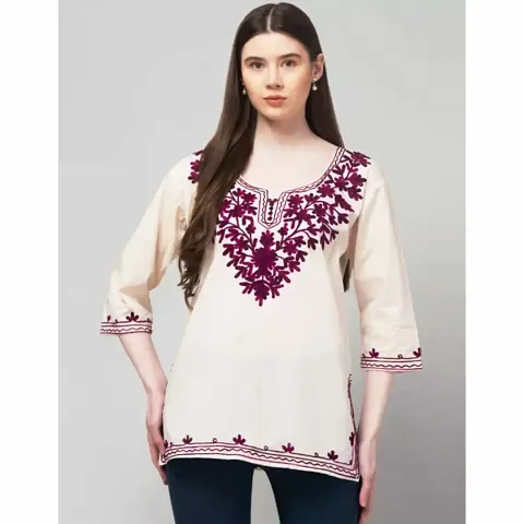 Stylish Rayon Embroidered Short Kurti