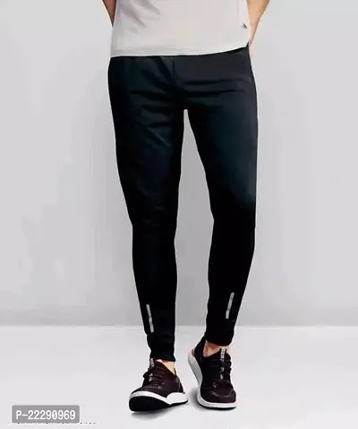 Stylish Black Lycra Regular Fit Regular Track Pants Pack Of  1-thumb0