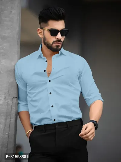 cotton shirt Light blue-thumb0