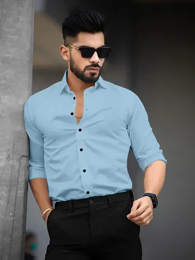 Reliable Solid Long Sleeve Formal Shirts For Men