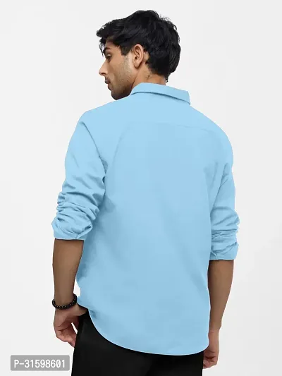 cotton shirt Light blue-thumb2