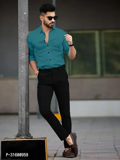 cotton shirt Teal-thumb4