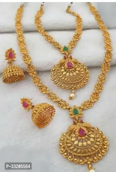 Stylish Golden Alloy Pearl Jewellery Set For Women-thumb0