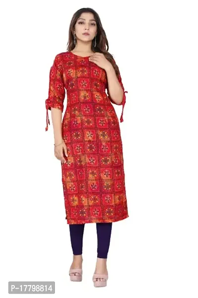 Buy Laxmi Enterprises New Branded Bandhani Kurtis For Women Stylish Cotton Red Ladies Kurti Embroidery Kurtis For Women Kurtas For Women Straight Fancy Kurti For Women m Online In India At Discounted ...