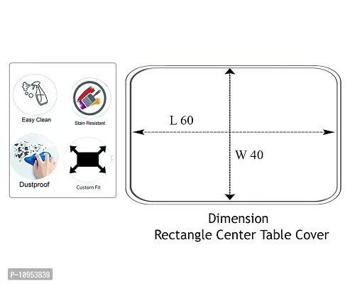Dasvilla PVC Center Table Cover (40X60 inches,Multi Color) Rectangular Center Table Cover (Brown Leaf)-thumb4