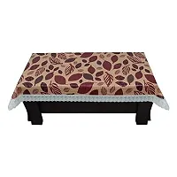 Dasvilla PVC Center Table Cover (40X60 inches,Multi Color) Rectangular Center Table Cover (Brown Leaf)-thumb1