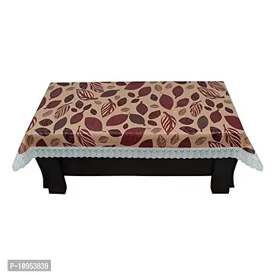 Dasvilla PVC Center Table Cover (40X60 inches,Multi Color) Rectangular Center Table Cover (Brown Leaf)-thumb2