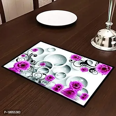 Dasvilla Multi Purpose PVC Printed Table Placemats (Set of 6 Pcs)- (Dining Table Mats/Fridge Mats)