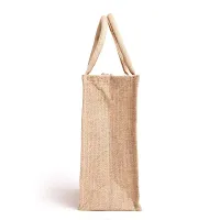 Dasvilla Lunch Box Jute Bag with Zip & Bottle Holder | Tiffin Bags for Office Men & Women | for Outing & Travelling (Beige)-thumb2