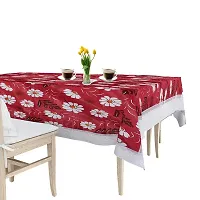 Dasvilla PVC 4 Seater Dining Table Cover Rectangle Dinning Table Cover (4 Seater ( 45 X 70 inches ), Red Floral)-thumb2