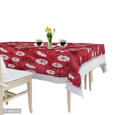 Dasvilla PVC 4 Seater Dining Table Cover Rectangle Dinning Table Cover (4 Seater ( 45 X 70 inches ), Red Floral)-thumb3