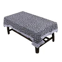 Dasvilla Polka Design 4 Seater PVC Center Table Cover- Black Brown, Size-40x60 inch/4 Seater Rectangular Table Cover-thumb1