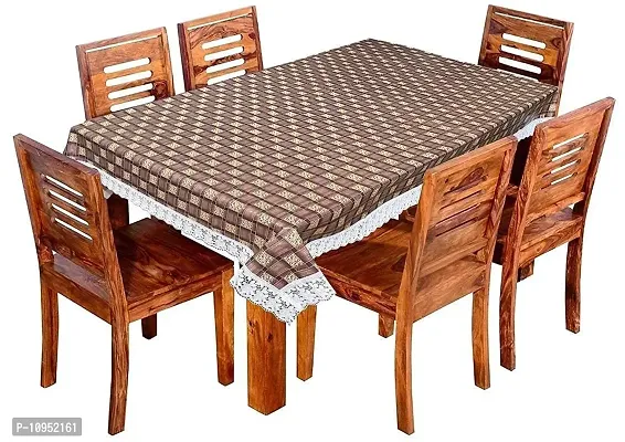 Dasvilla PVC 4 Seater Dining Table Cover Rectangle Dinning Table Cover (4 Seater ( 45 X 70 inches ), Brown Checkered)