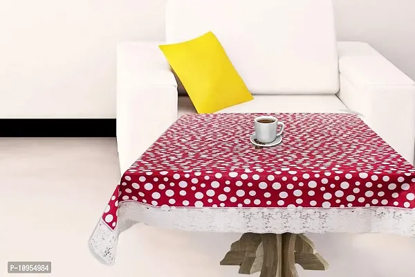 Dasvilla PVC 4 Seater Dining Table Cover Rectangle Dinning Table Cover (4 Seater ( 45 X 70 inches ), Red Polka)