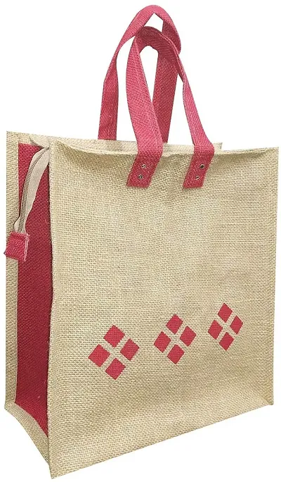 Dasvilla Diamond Jute Lunch Bag Prefect for Homes, Offices & other travelling needs