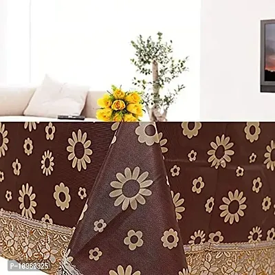 Dasvilla PVC 4 Seater Dining Table Cover Rectangle Dinning Table Cover (4 Seater ( 45 X 70 inches ), Brown Floral)-thumb2