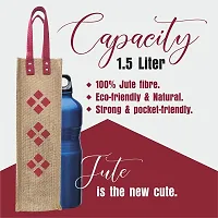 Dasvilla Bags Jute Eco - Friendly Water Bottle Wine Bottle Carry Bag (1.5 L Capacity) (Design 5)-thumb1