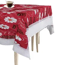 Dasvilla PVC 4 Seater Dining Table Cover Rectangle Dinning Table Cover (4 Seater ( 45 X 70 inches ), Red Floral)-thumb3