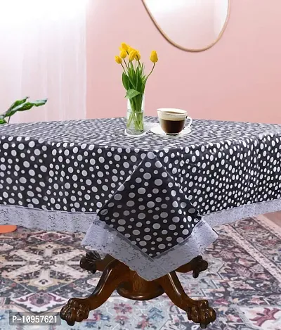 Dasvilla Polka Design 4 Seater PVC Center Table Cover- Black Brown, Size-40x60 inch/4 Seater Rectangular Table Cover