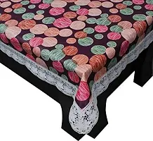 Dasvilla Polka Dots Design PVC 4 Seater Center Table Cover, 40x60 inch Multi Color, Cover for Rectangular Table-thumb1