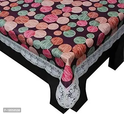 Dasvilla Polka Dots Design PVC 4 Seater Center Table Cover, 40x60 inch Multi Color, Cover for Rectangular Table-thumb2