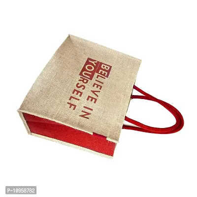 Dasvilla Jute Shopping Bag | Tote Bag | Carry Bag | Grocery Bag | Eco-Friendly Bag | Shoulder Bag | Handbag | Travel Bag | Reusable Bag - Tree (1 Shopping Bag - Red Beige )-thumb5