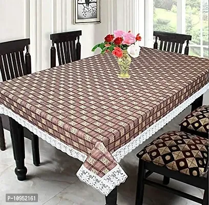 Dasvilla PVC 4 Seater Dining Table Cover Rectangle Dinning Table Cover (4 Seater ( 45 X 70 inches ), Brown Checkered)-thumb2