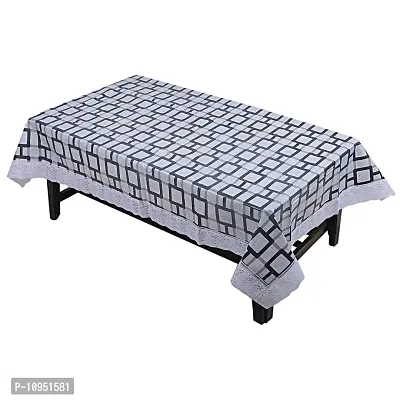 Dasvilla PVC Center Table Cover (40X60 inches,Grey) Rectangular Center Table Cover (Grey Checkered)